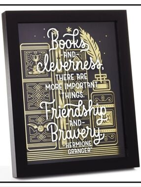 Hallmark Harry Potter Framed Quote Sign Black New